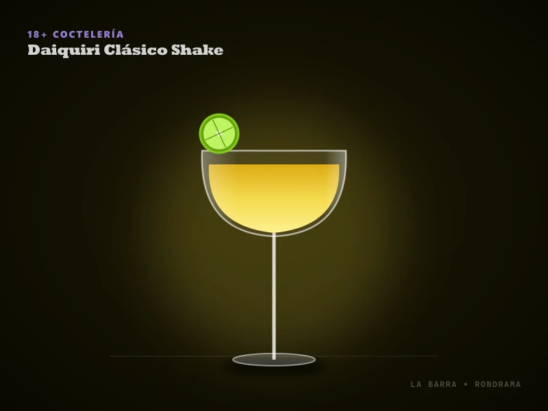 Presentación de Daiquirí Clásico Agitado