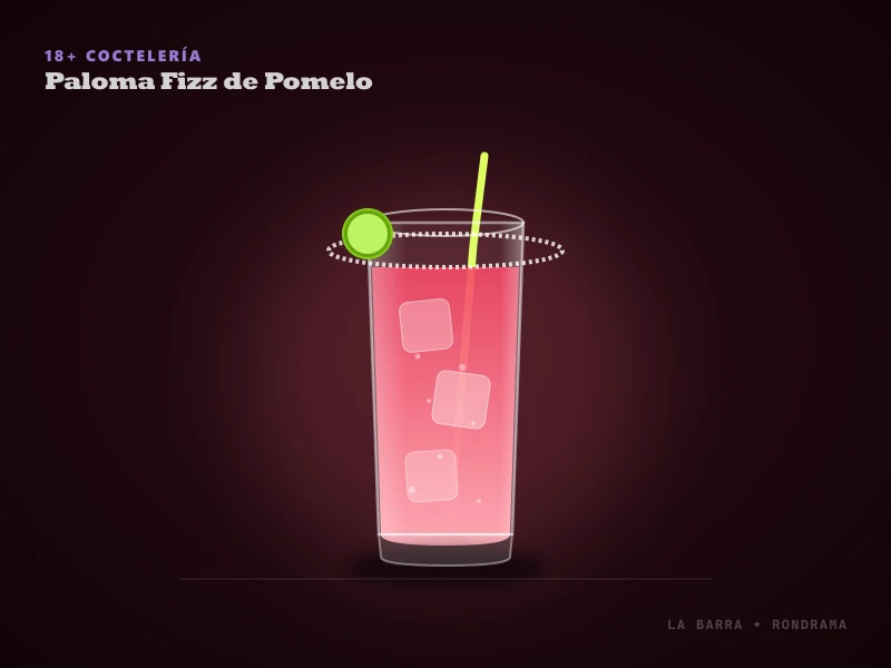 Presentación de Paloma Fizz (Tequila & Pomelo)