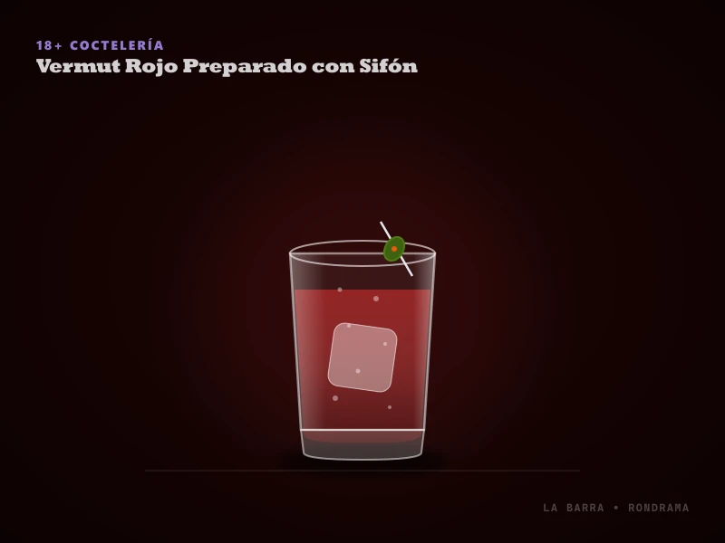 Presentación de Vermut Rojo Preparado con Sifón