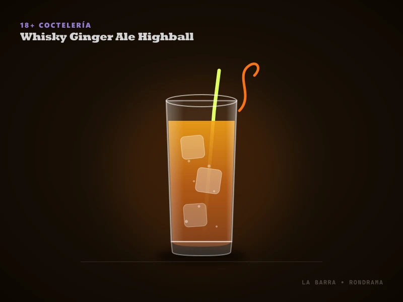 Presentación de Whisky Ginger Ale Highball